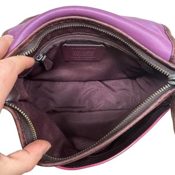 Coach Patricia Saddle Bag Python Embossed Flap Brown Leather Crossbody D1780 - Picture 8 of 15